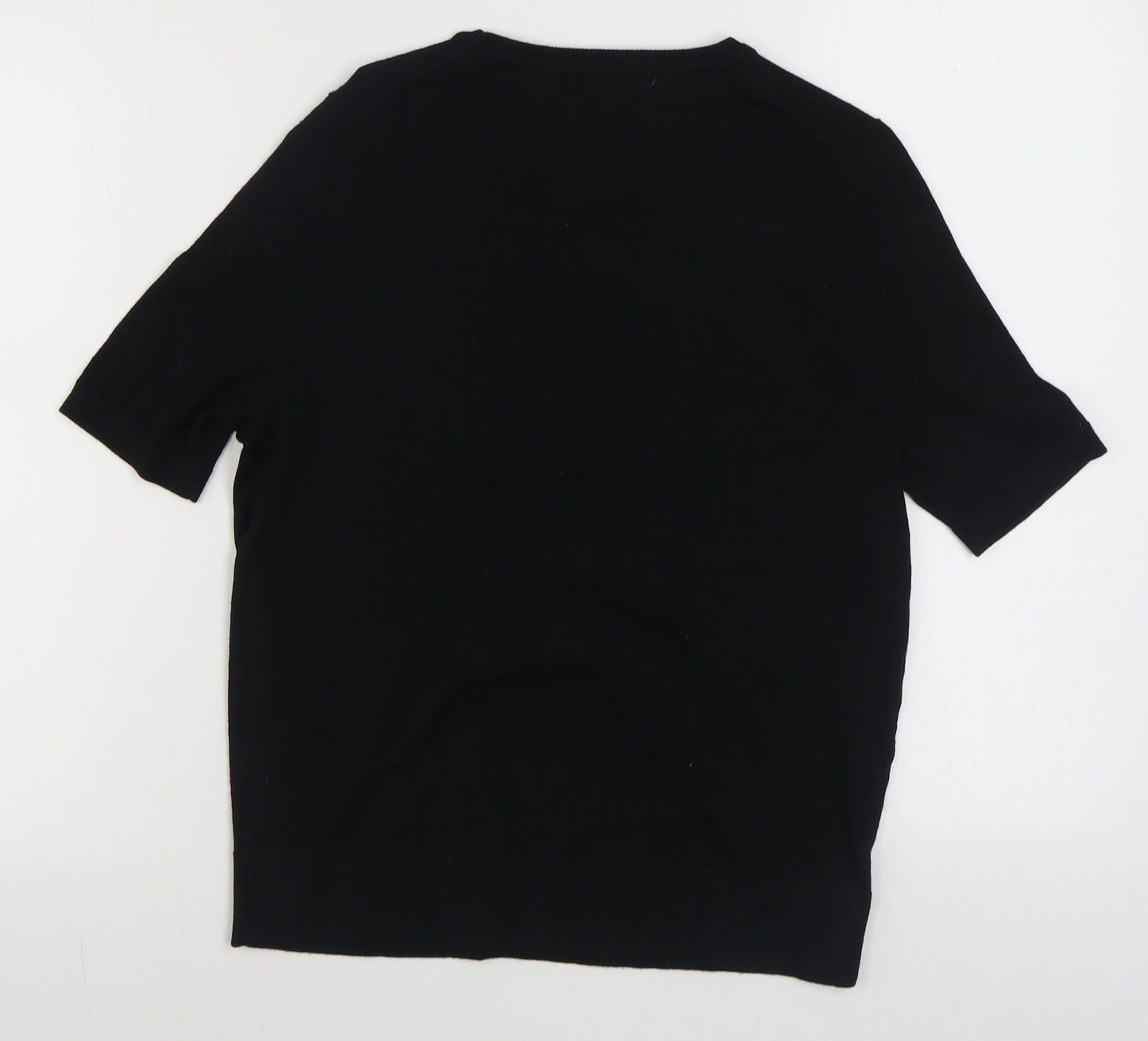 Marks and Spencer Womens Black V-Neck  Wool Pullover Jumper Size 10