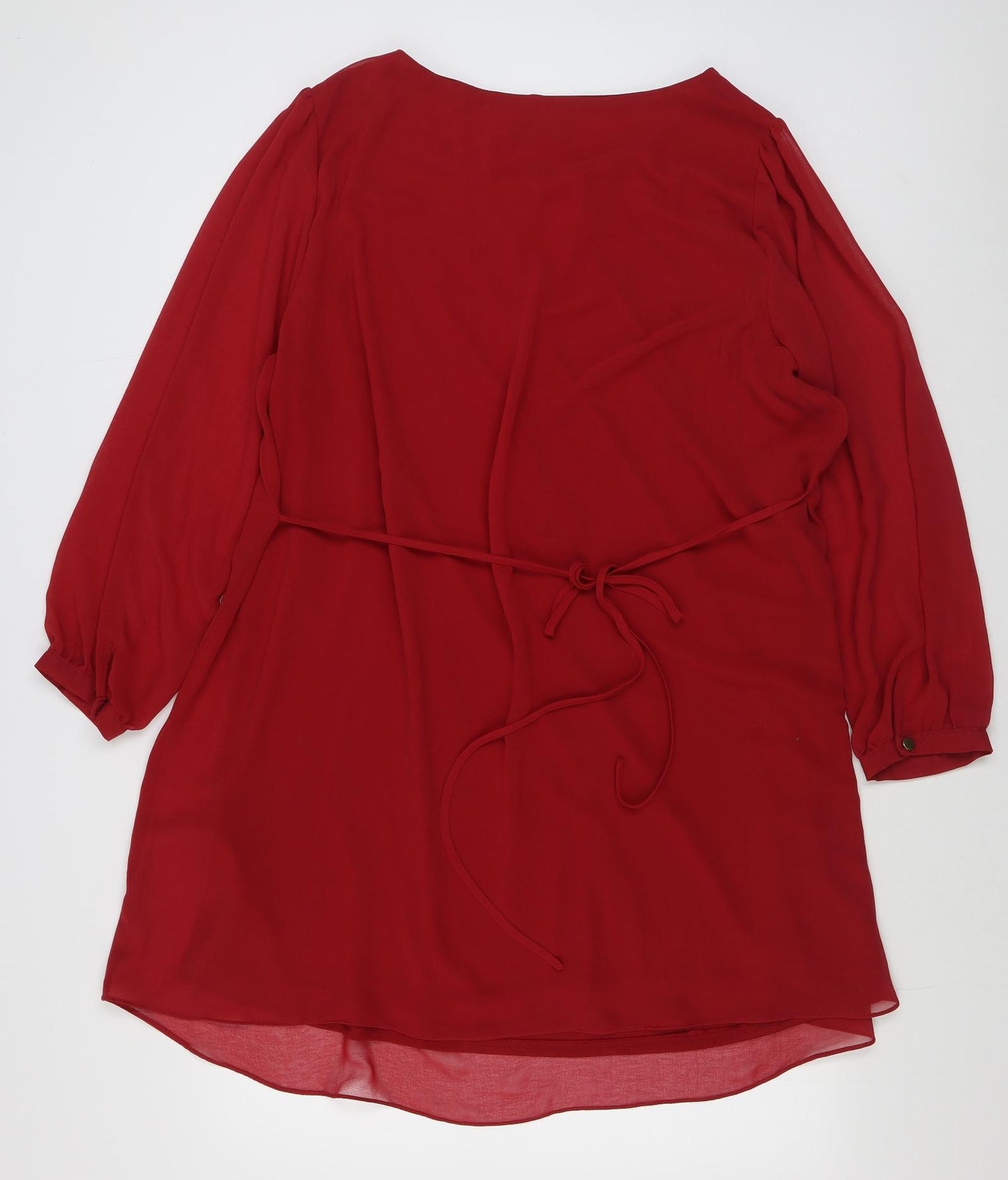 New Look Womens Red  Polyester A-Line  Size 24  Boat Neck Pullover
