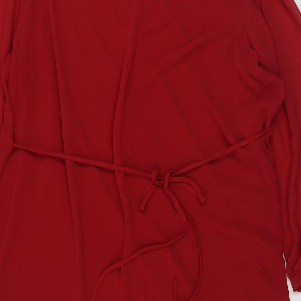 New Look Womens Red  Polyester A-Line  Size 24  Boat Neck Pullover