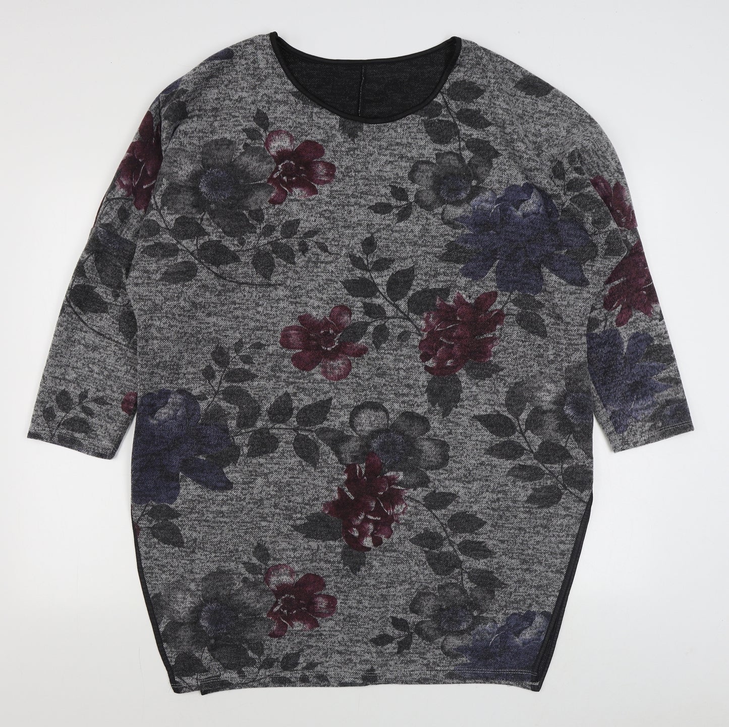 Preworn Womens Grey  Polyester Jumper Dress  Size XL  Boat Neck Pullover