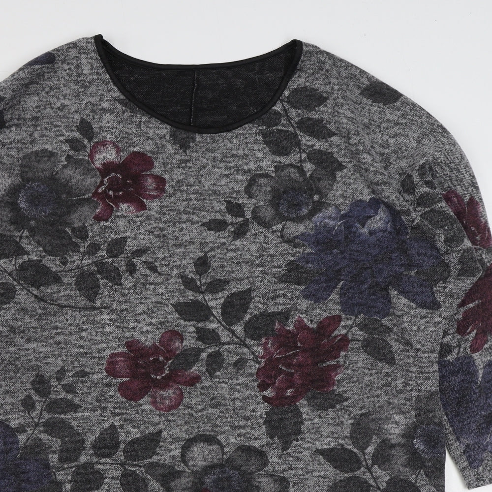 Preworn Womens Grey  Polyester Jumper Dress  Size XL  Boat Neck Pullover