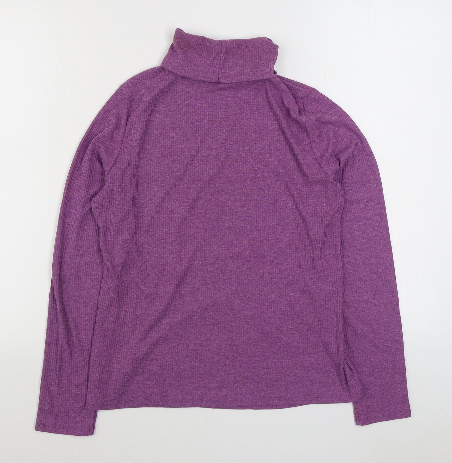 BHS Womens Purple Roll Neck  Cotton Pullover Jumper Size 14