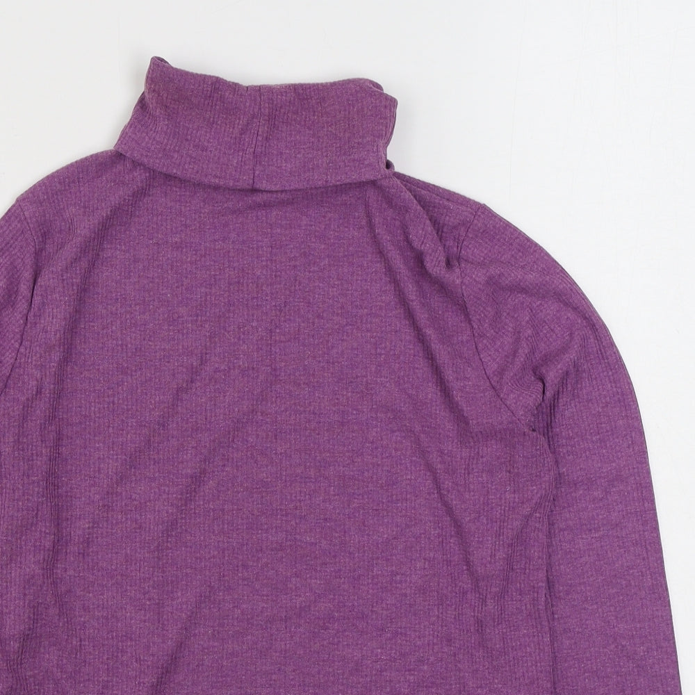 BHS Womens Purple Roll Neck  Cotton Pullover Jumper Size 14