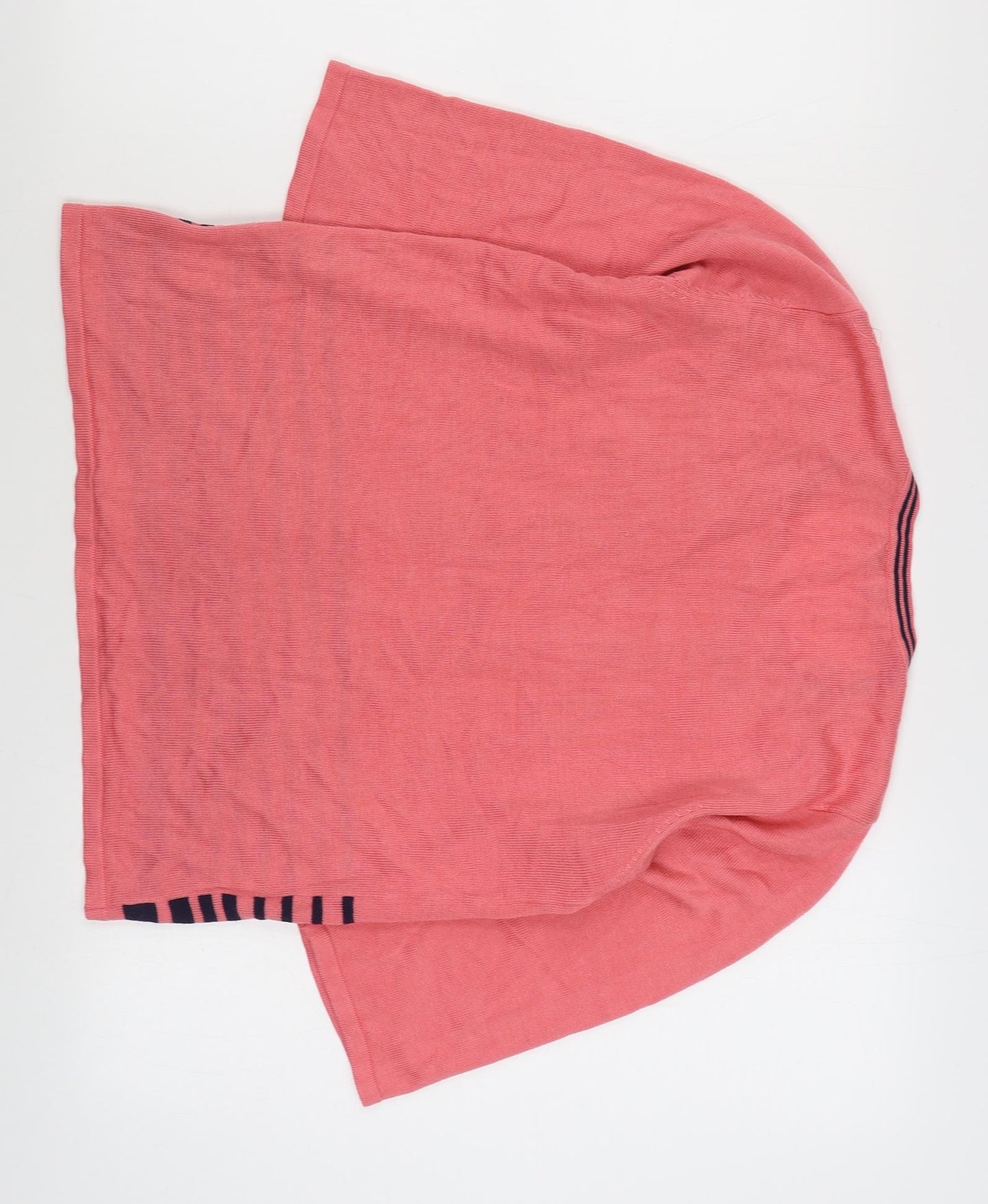 Classics Womens Pink Round Neck Striped Acrylic Pullover Jumper Size S