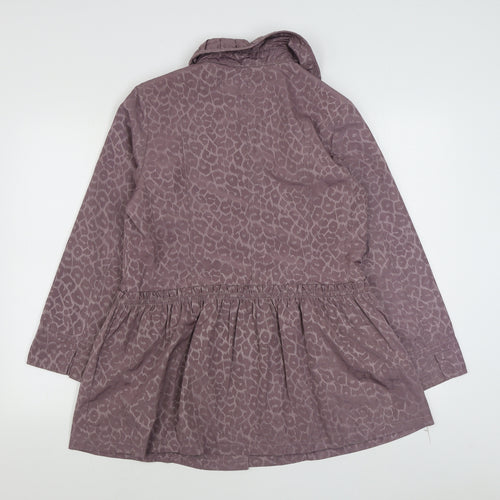 Vie Paisible Womens Purple Animal Print  Rain Coat Coat Size M  Button