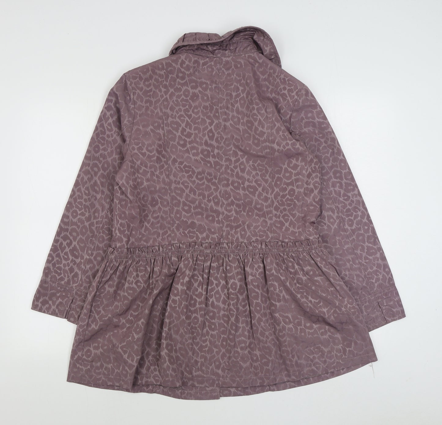 Vie Paisible Womens Purple Animal Print  Rain Coat Coat Size M  Button