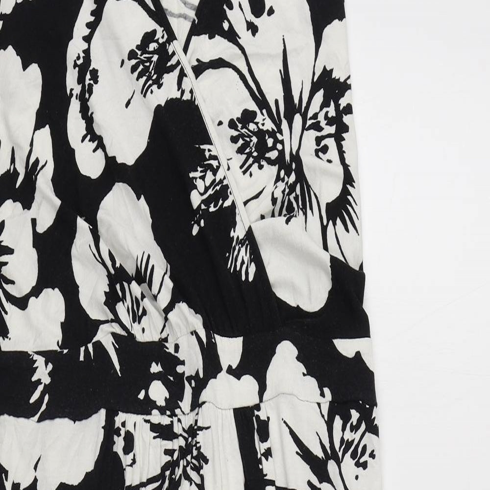 George Womens Black Floral Viscose A-Line  Size 24  Scoop Neck Pullover