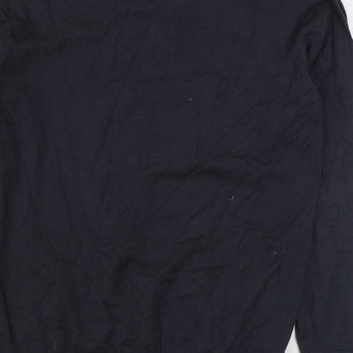 NEXT Mens Grey V-Neck  Cotton Pullover Jumper Size M