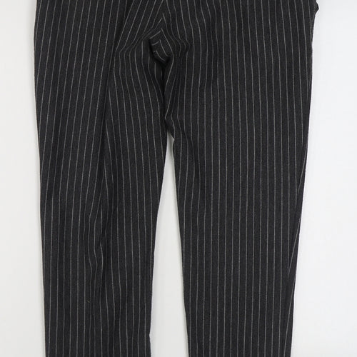 Rive Island Womens Grey Striped Polyester Trousers  Size 32 in L27 in Regular Zip