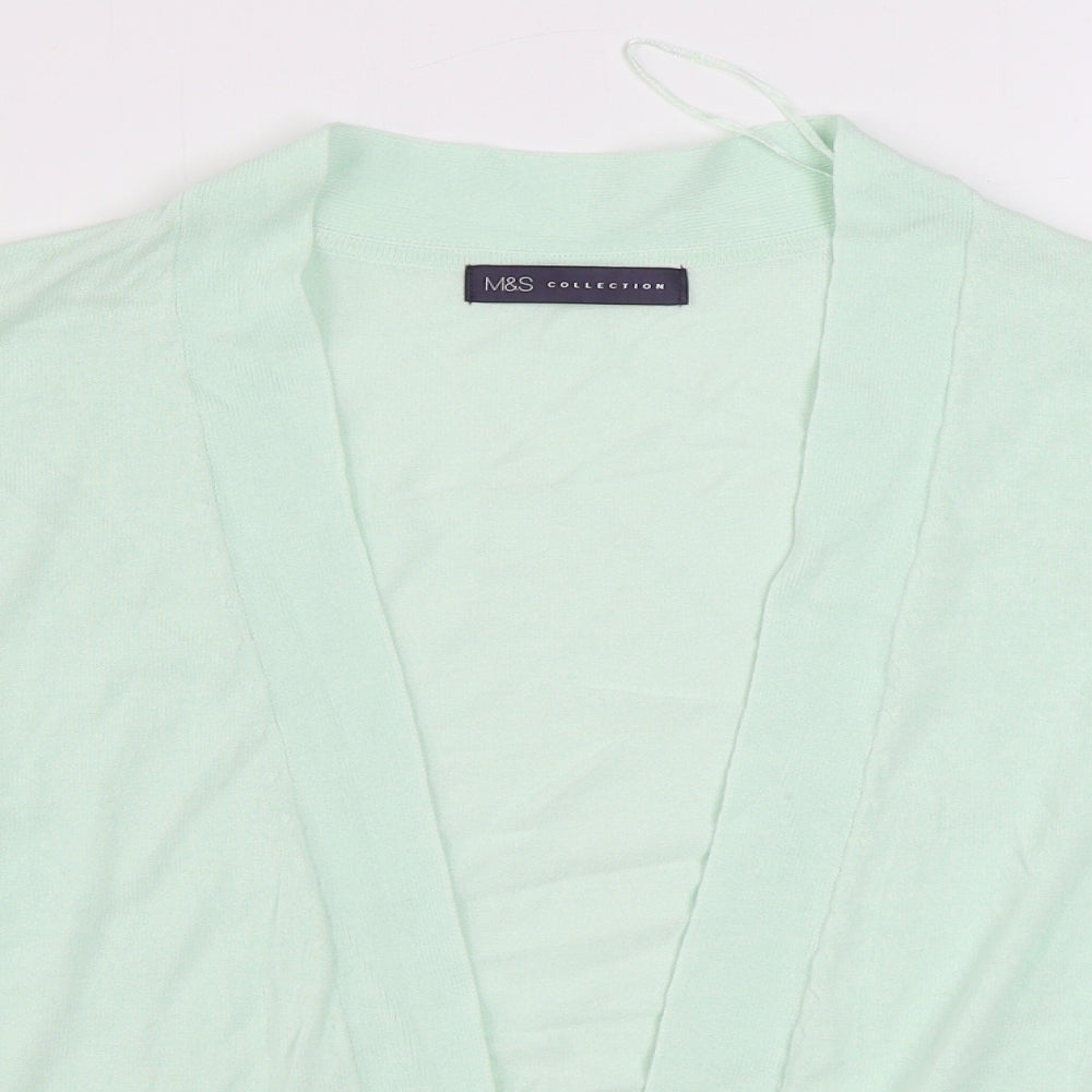Marks and Spencer Womens Green V-Neck  Viscose Cardigan Jumper Size 18