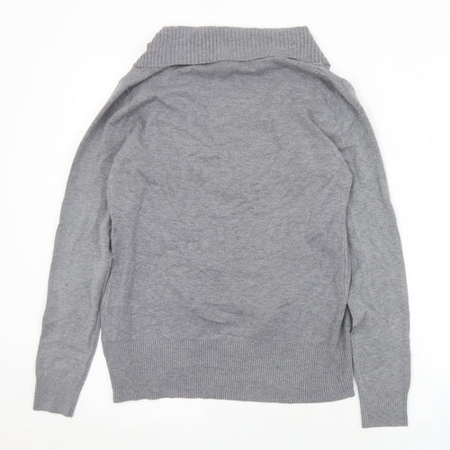 C. M. P. Womens Grey Collared  Viscose Cardigan Jumper Size XS