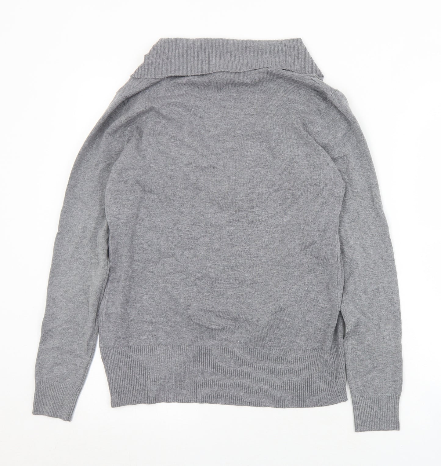 C. M. P. Womens Grey Collared  Viscose Cardigan Jumper Size XS
