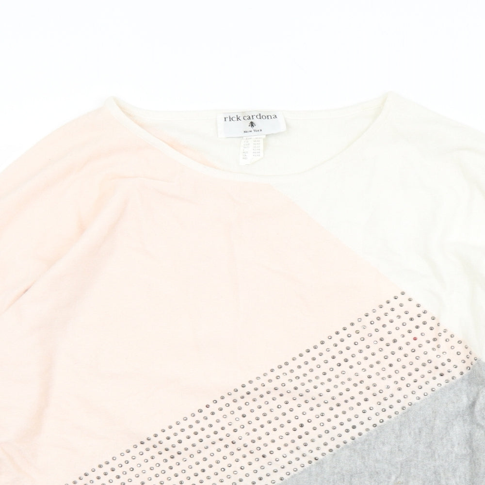 Rick Cardona Womens Pink Round Neck  Viscose Pullover Jumper Size 10   - 10-12