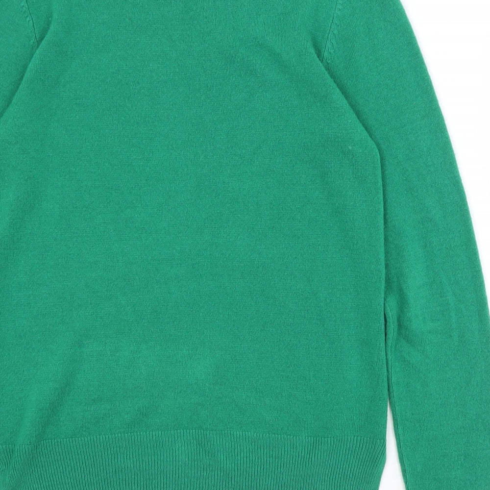 Marks and Spencer Womens Green Crew Neck  Acrylic Pullover Jumper Size 8