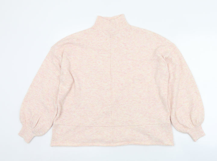 Miss Selfridge Womens Pink Mock Neck Polyester Pullover Jumper Size 10
