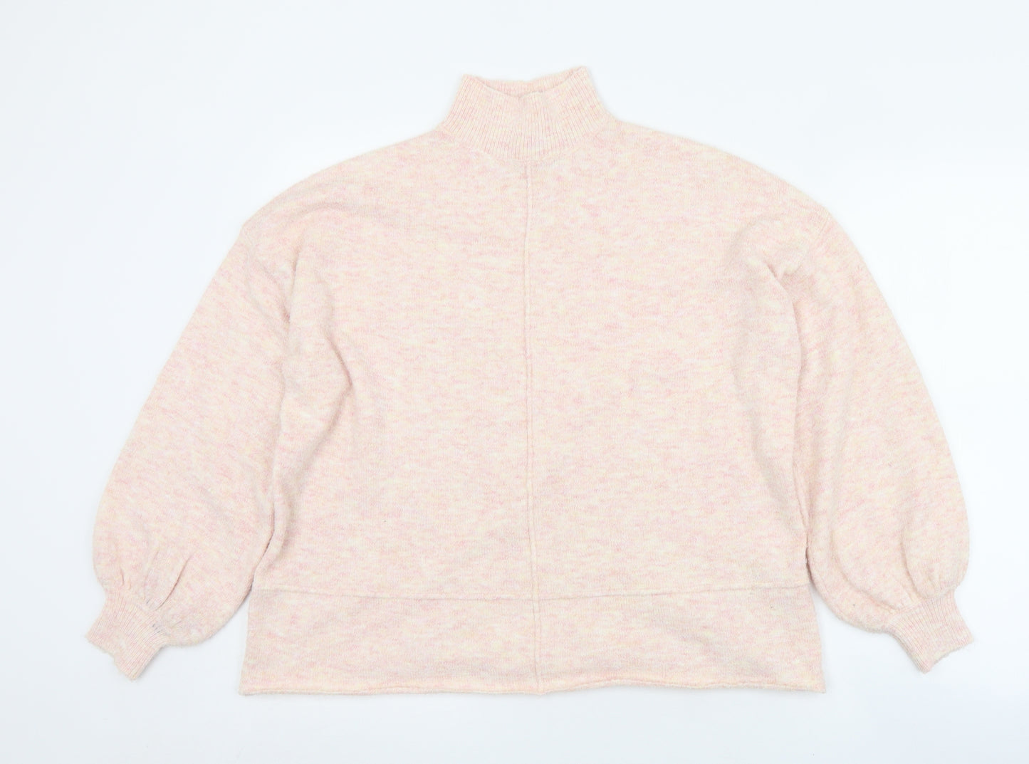Miss Selfridge Womens Pink Mock Neck  Polyester Pullover Jumper Size 10