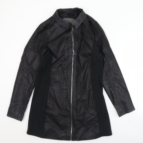 CI SONO Womens Black   Overcoat Coat Size L  Zip