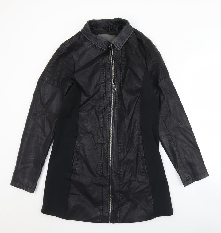 CI SONO Womens Black   Overcoat Coat Size L  Zip