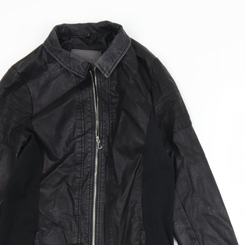 CI SONO Womens Black   Overcoat Coat Size L  Zip
