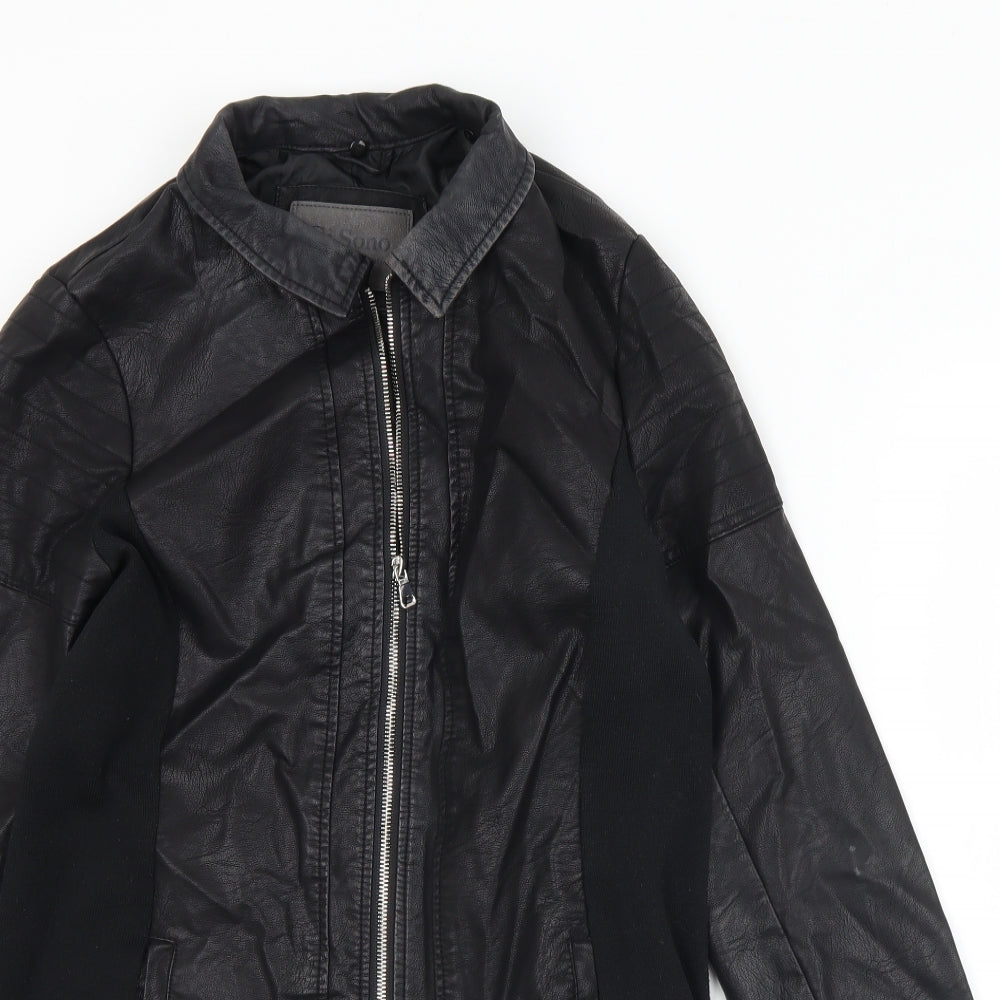 CI SONO Womens Black   Overcoat Coat Size L  Zip