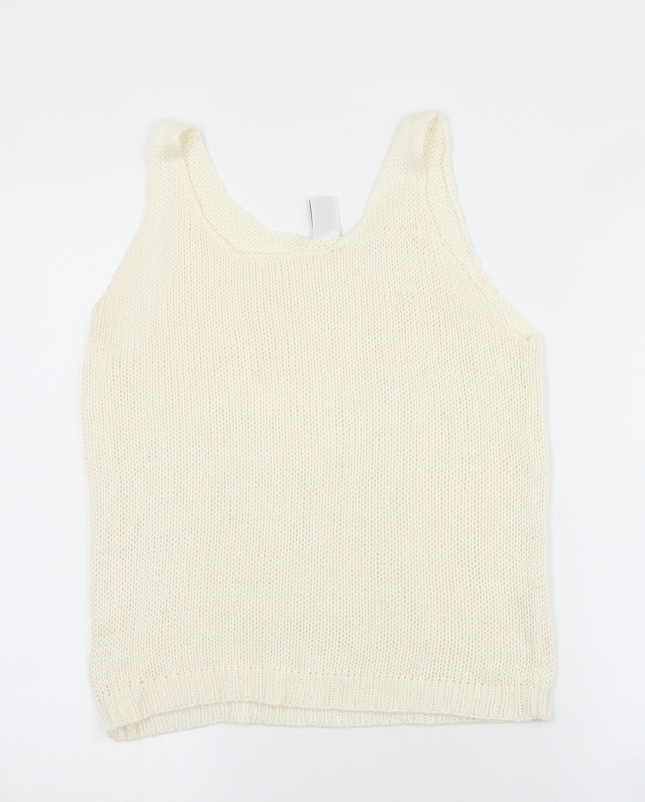 VILA Womens White Round Neck  Acrylic Vest Jumper Size M
