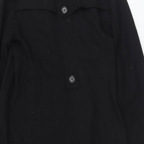 Fashion ELLE Womens Black   Pea Coat Coat Size L  Button