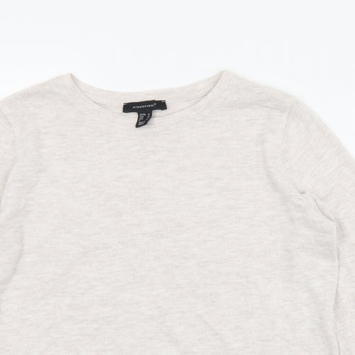 Atmosphere Womens Grey Crew Neck  Acrylic Pullover Jumper Size 12