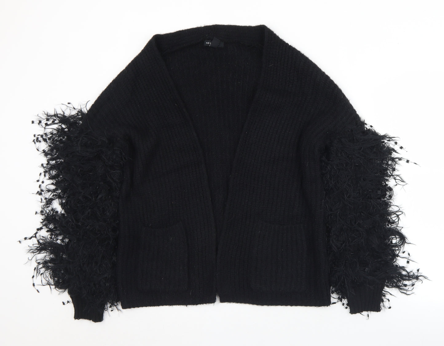 New Look Womens Black Collared  Acrylic Cardigan Jumper Size M