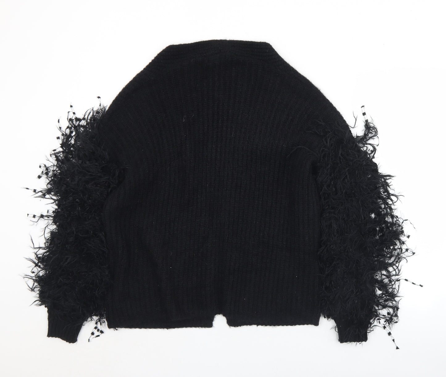 New Look Womens Black Collared  Acrylic Cardigan Jumper Size M