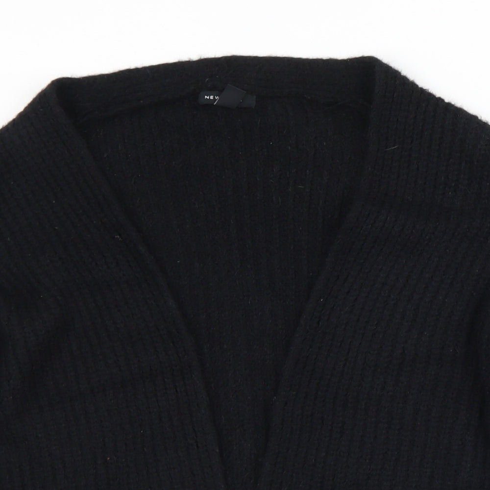 New Look Womens Black Collared  Acrylic Cardigan Jumper Size M
