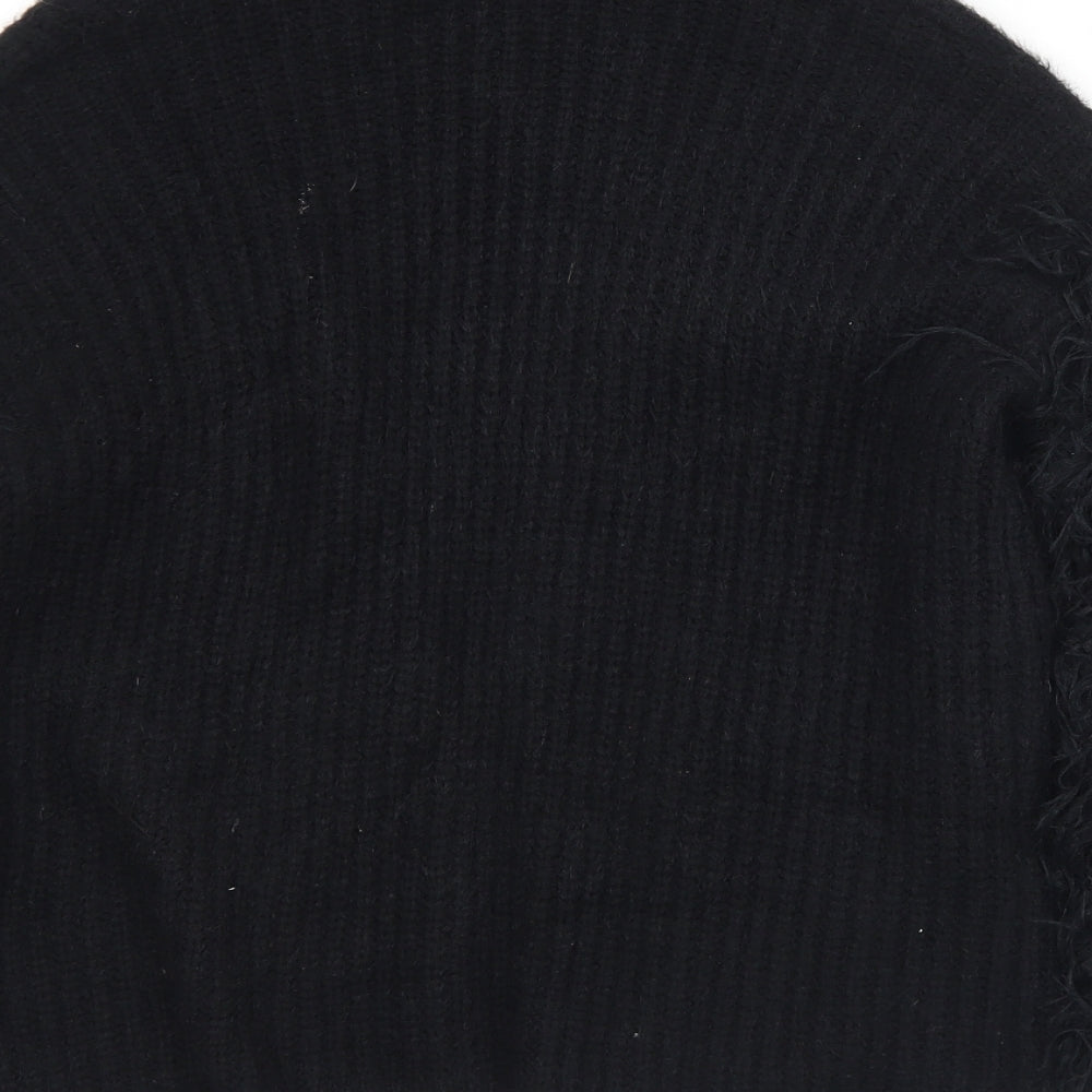 New Look Womens Black Collared  Acrylic Cardigan Jumper Size M