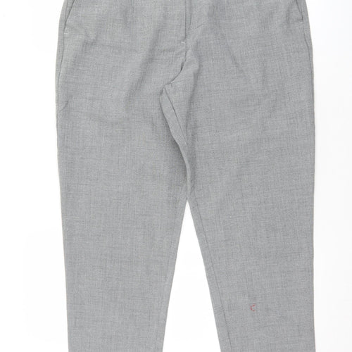 F&F Womens Grey  Polyester Dress Pants Trousers Size 14 L27 in Regular Zip