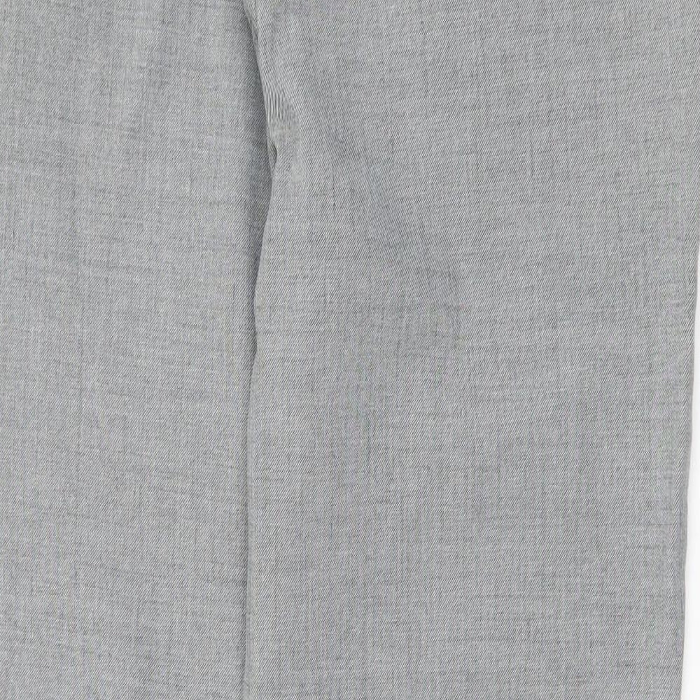 F&F Womens Grey  Polyester Dress Pants Trousers Size 14 L27 in Regular Zip