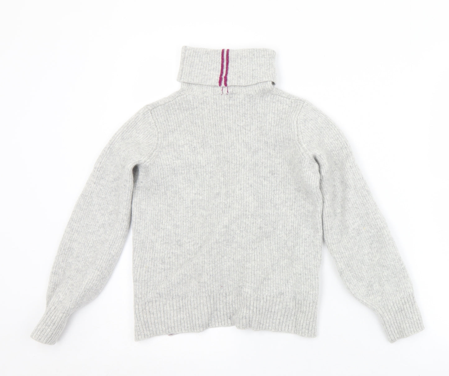 Joules Womens Grey Roll Neck  Cashmere Pullover Jumper Size 6