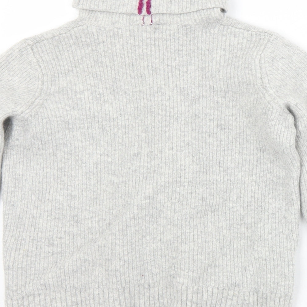 Joules Womens Grey Roll Neck  Cashmere Pullover Jumper Size 6