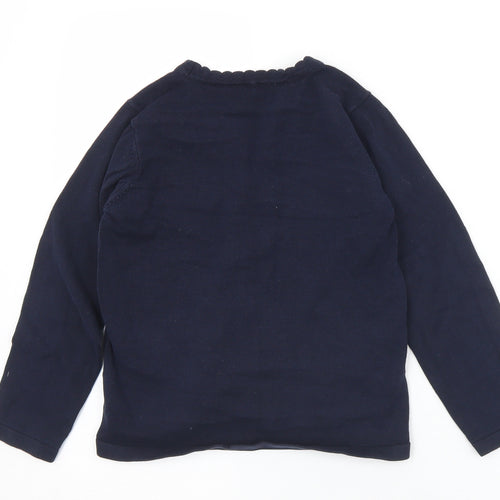 F&F Girls Blue V-Neck  Acrylic Cardigan Jumper Size 8-9 Years  Button