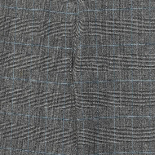 Preworn Womens Grey Plaid Polyester Dress Pants Trousers Size 10 L27 in Regular Zip