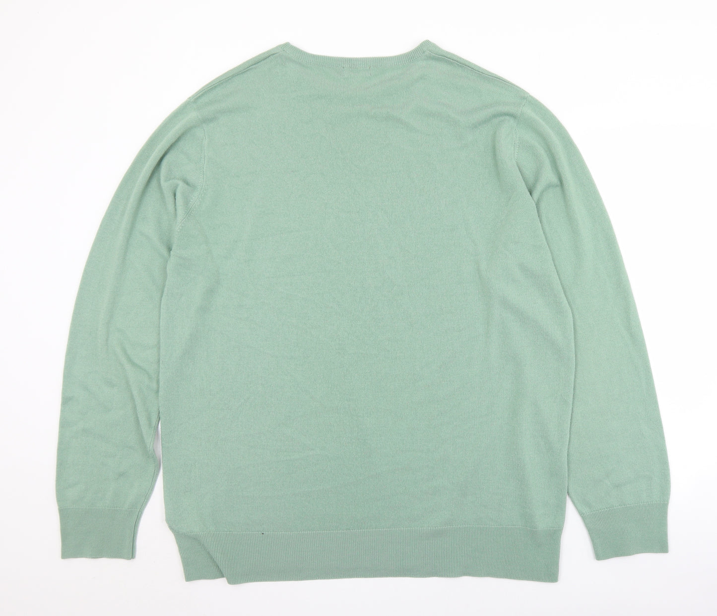 F&F Mens Green Crew Neck  Acrylic Pullover Jumper Size 3XL