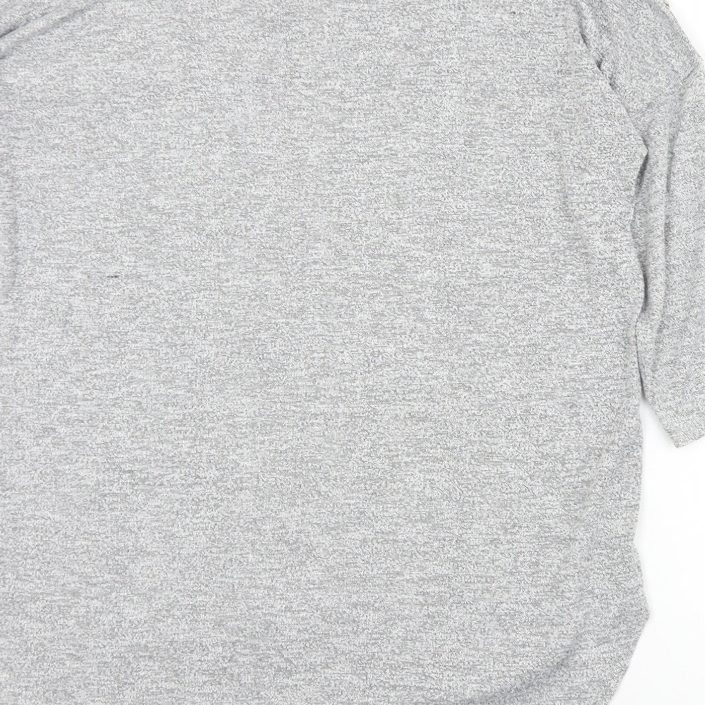 Papaya Womens Grey Round Neck  Viscose Pullover Jumper Size 16