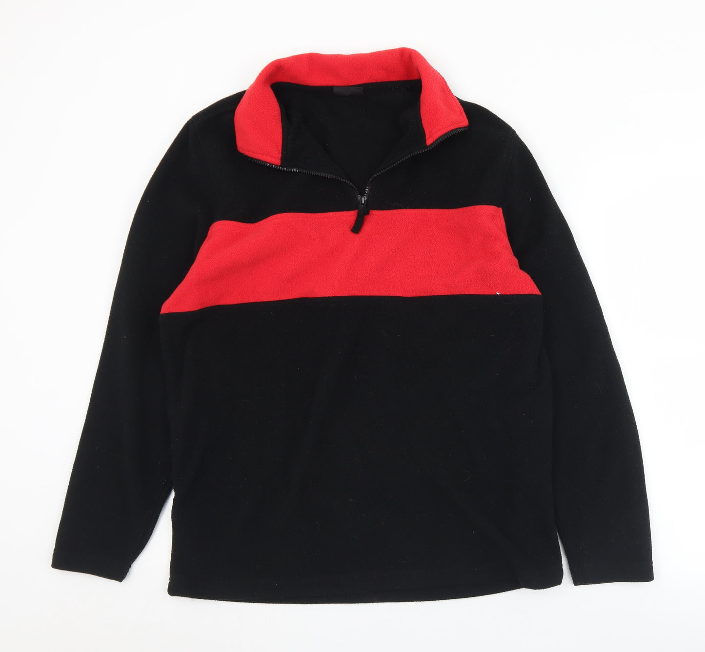Infinity Mens Black Collared  Polyester Pullover Jumper Size L