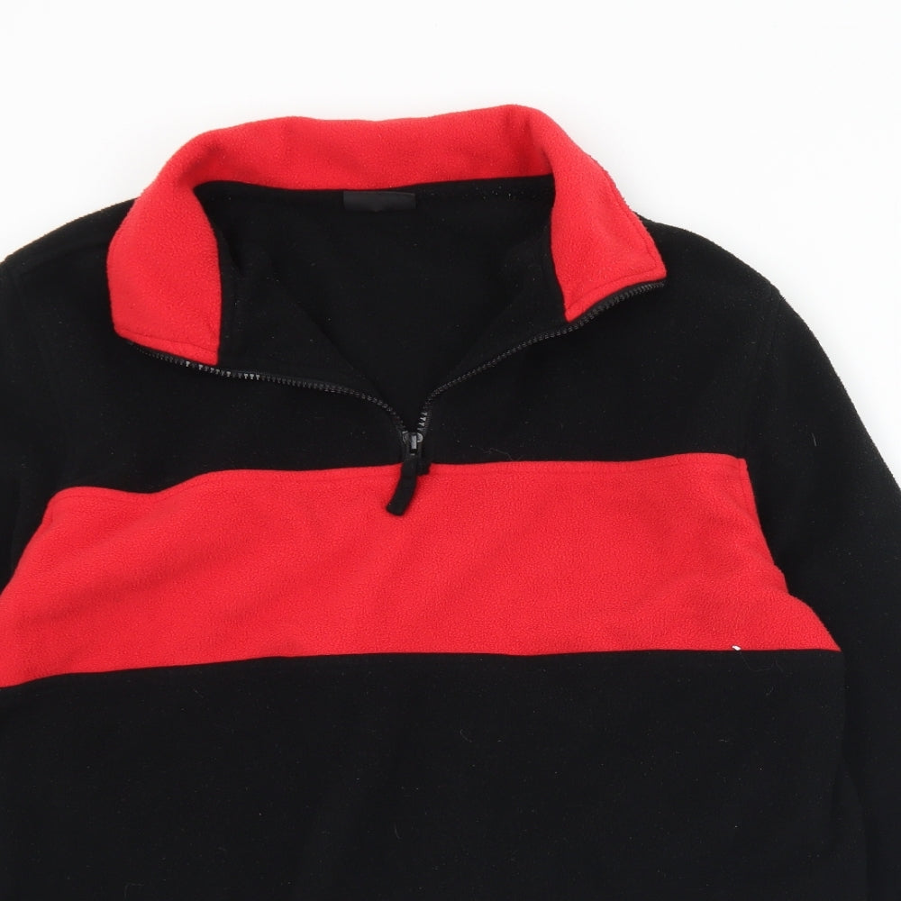 Infinity Mens Black Collared  Polyester Pullover Jumper Size L