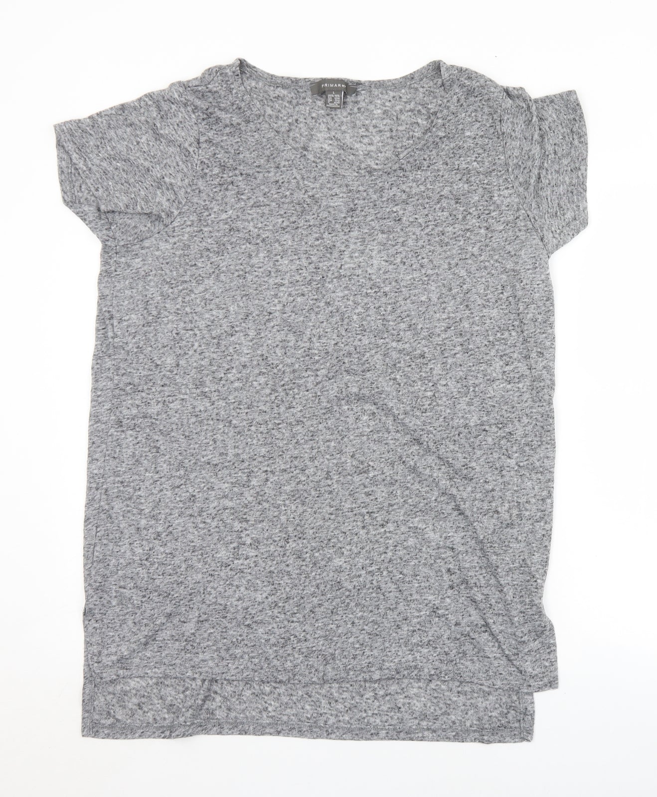 Primark Womens Grey  Polyester Jersey T-Shirt Size 14 Round Neck - 14-16