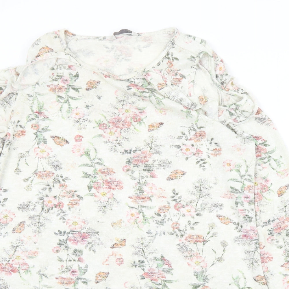 George Womens Multicoloured Round Neck Floral Polyester Pullover Jumper Size 18