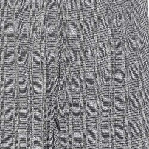 Marks and Spencer Womens Grey Check Polyester Dress Pants Trousers Size 14 L33 in Regular