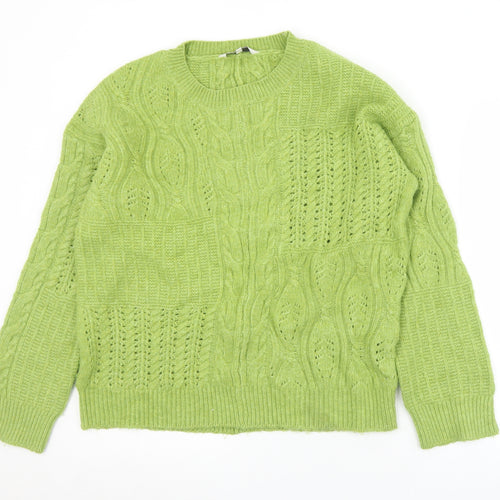 NEXT Womens Green Crew Neck  Acrylic Pullover Jumper Size S