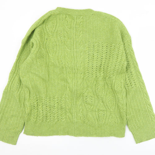 NEXT Womens Green Crew Neck  Acrylic Pullover Jumper Size S