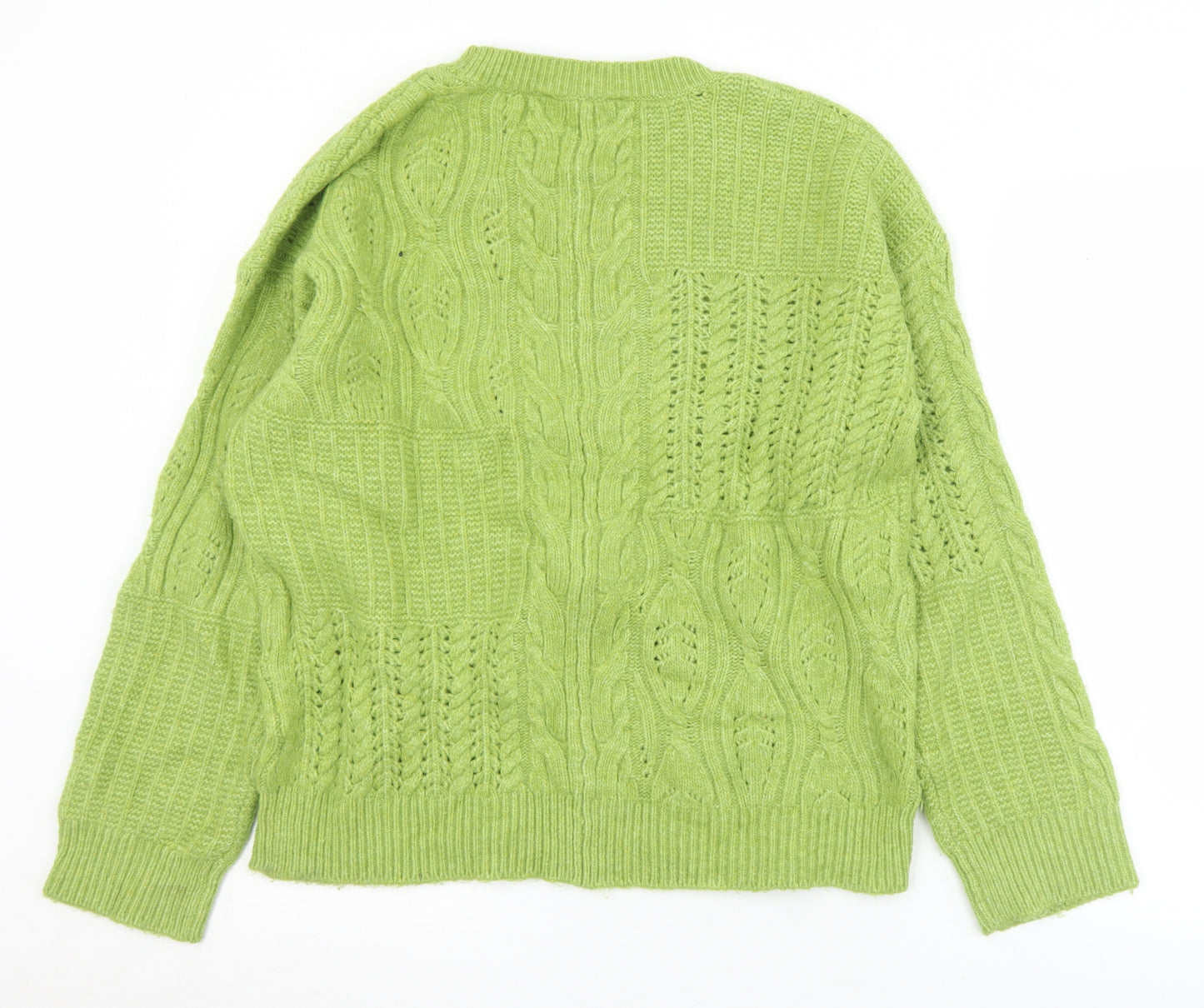 NEXT Womens Green Crew Neck  Acrylic Pullover Jumper Size S