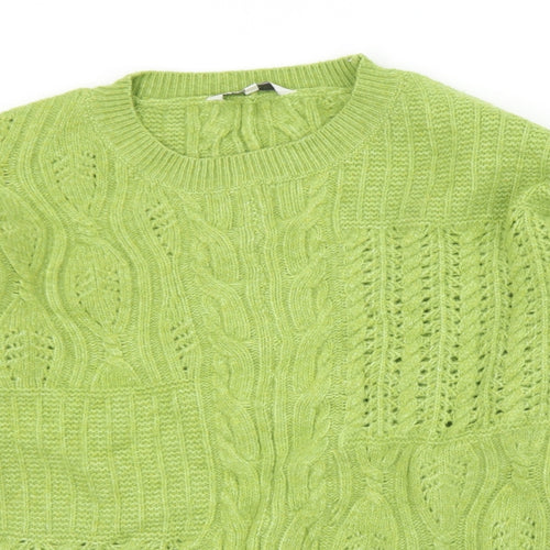 NEXT Womens Green Crew Neck  Acrylic Pullover Jumper Size S