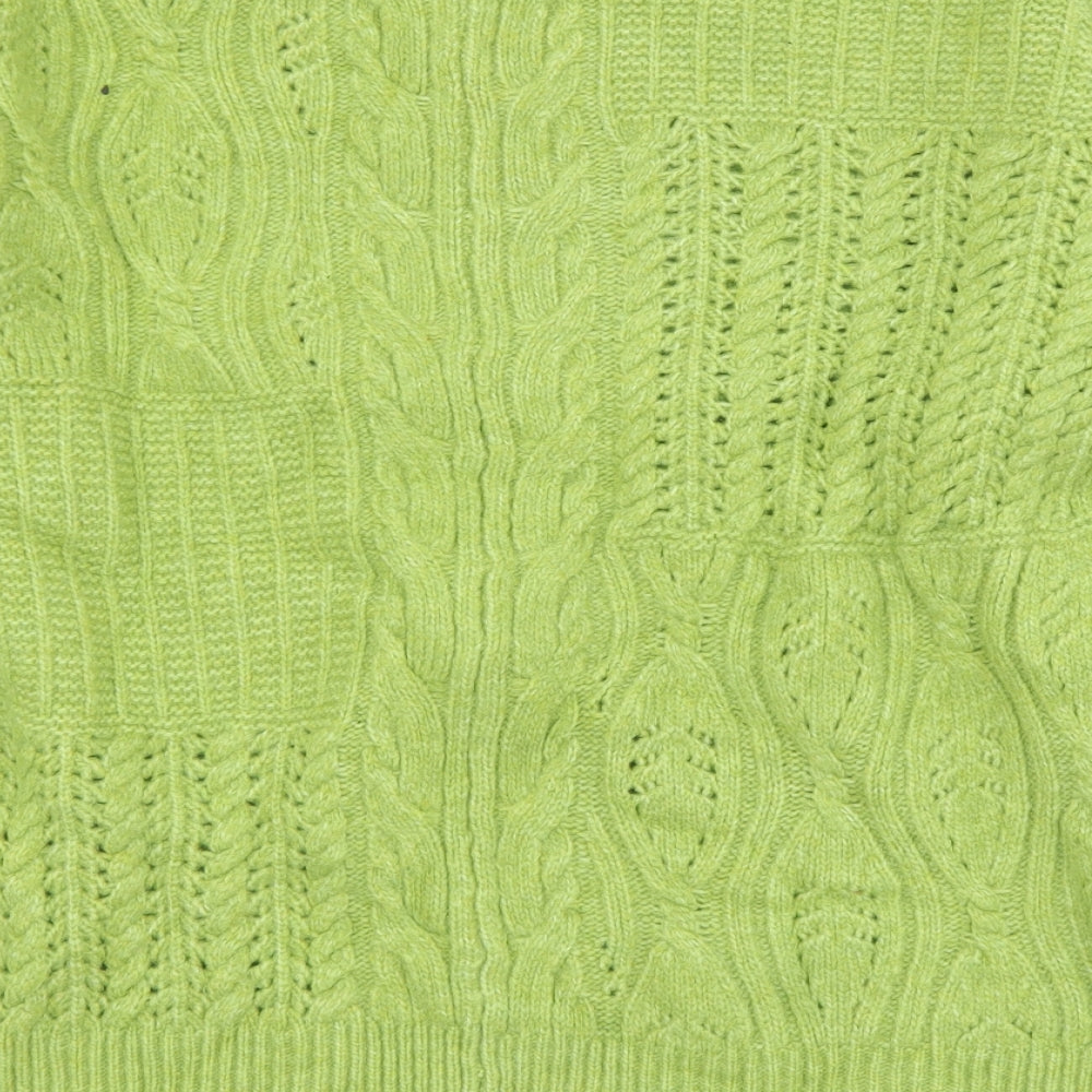 NEXT Womens Green Crew Neck  Acrylic Pullover Jumper Size S