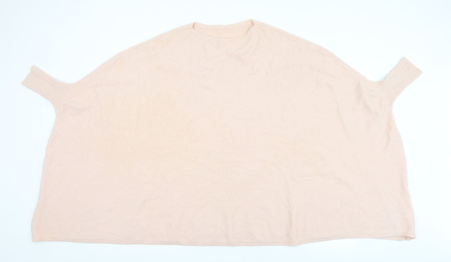 Preworn Womens Pink Crew Neck  Viscose Pullover Jumper One Size